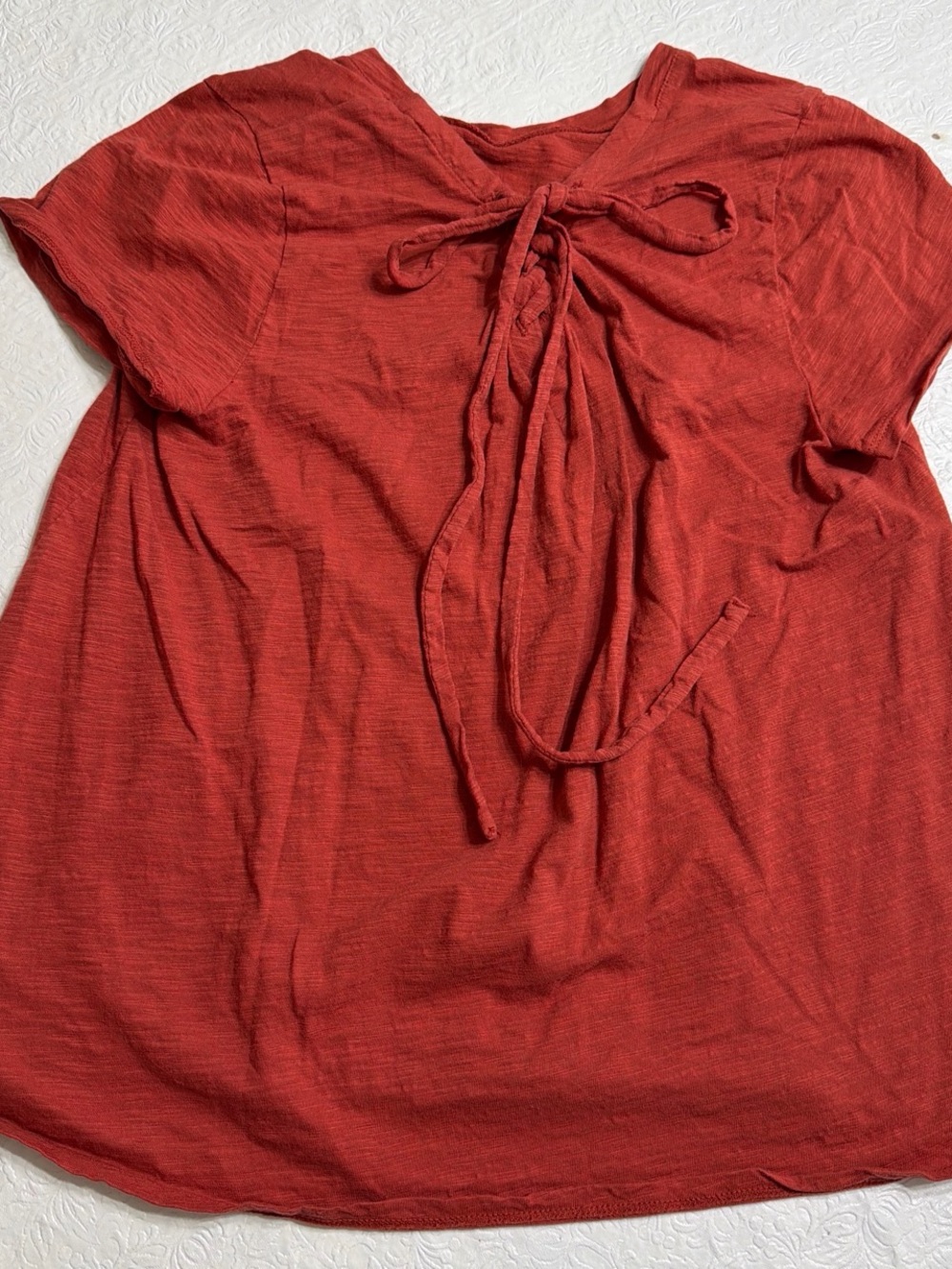 LOFT Short Sleeve Crewneck Tee in Rustic Red - Picture 2 of 4